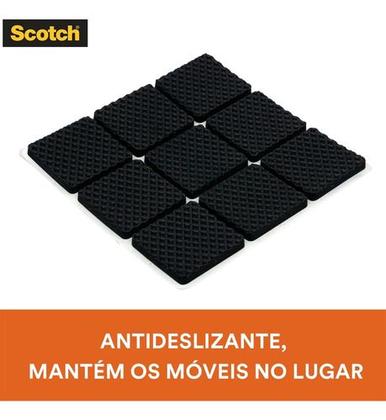 Imagem de PROTETOR PÉS MÓVEIS ANTI DESLIZANTE SCOTCH 3M 25 x 25 x 3,5mm