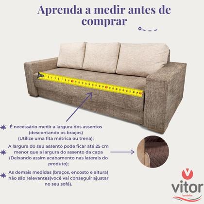 Imagem de Protetor Sofá 4 Lugares Impermeável Dupla Face Cinza/Preto - 7810