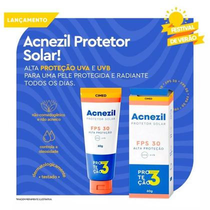 Imagem de Protetor Solar Acnezil Fps 30 Oil Control 60g- Passo 3 Cimed