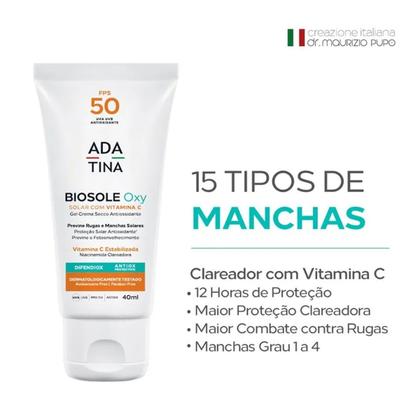 Imagem de Protetor Solar Biosole Oxy FPS50 VIt C e Niaci 40ml Ada Tina