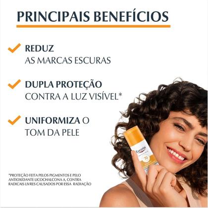 Imagem de Protetor Solar com Cor Eucerin Sun Pigment Control Creme Facial Tinted FPS70 50ml