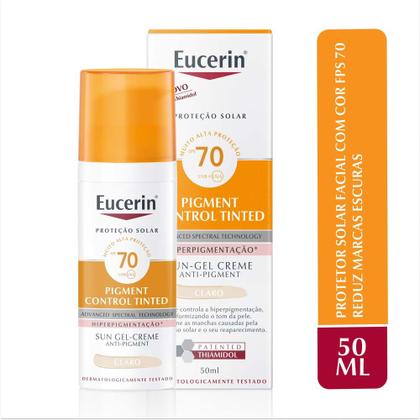 Imagem de Protetor Solar com Cor Eucerin Sun Pigment Control Creme Facial Tinted FPS70 50ml