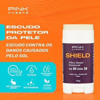 Imagem de Protetor Solar Corporal em Bastão Shield FPS60 FPUVA50 45g - Pink Cheeks