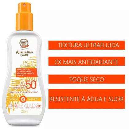 Imagem de Protetor Solar Corporal Ultra Fluido Antiox Complex FPS 50 220ml - Australian Gold
