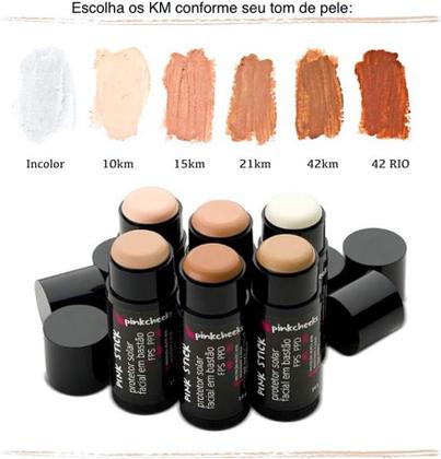 Imagem de Protetor Solar e Base Pink Stick Fps90 FPUVA70 Incolor 5km - 14g - Pink Cheeks