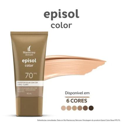 Imagem de Protetor Solar Episol Color Pele Clara Fps70 40ml