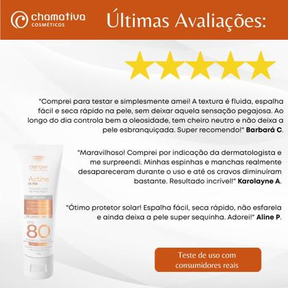 Imagem de Protetor Solar Facial Actine Ultra FPS 80 Sem Cor - 14h Antioleosidade 40g Darrow