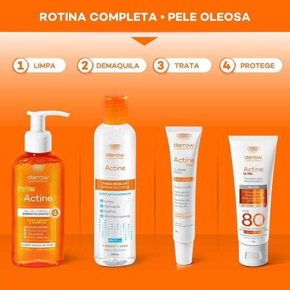 Imagem de Protetor Solar Facial Actine Ultra FPS 80 Sem Cor - 14h Antioleosidade 40g Darrow
