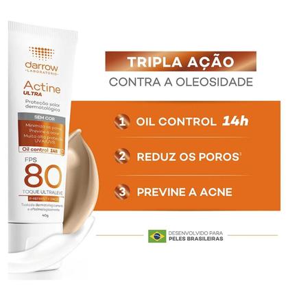 Imagem de Protetor Solar Facial Actine Ultra Sem Cor FPS80 40g