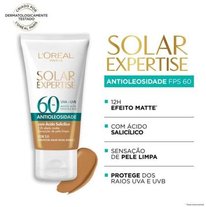 Imagem de Protetor Solar Facial Antioleosidade FPS60 Expertise Bege M