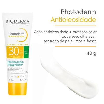 Imagem de Protetor Solar Facial Bioderma Photoderm Antioleosidade FPS30 40g