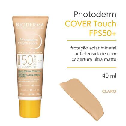 Imagem de Protetor Solar Facial Bioderma Photoderm Cover Touch Claro Fps 50 40mL