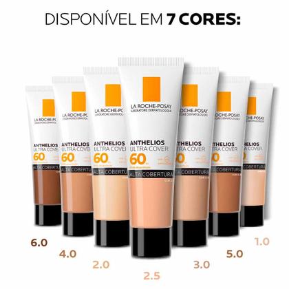 Imagem de Protetor Solar Facial com Cor Alta Cobertura e Toque Seco FPS 60 La Roche-Posay Anthelios Ultra Cover