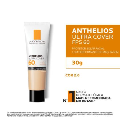 Imagem de Protetor Solar Facial com Cor Alta Cobertura e Toque Seco FPS 60 La Roche-Posay Anthelios Ultra Cover