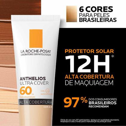 Imagem de Protetor Solar Facial com Cor Alta Cobertura e Toque Seco FPS 60 La Roche-Posay Anthelios Ultra Cover