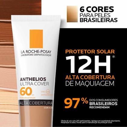 Imagem de Protetor Solar Facial com Cor Alta Cobertura e Toque Seco FPS 60 La Roche-Posay Anthelios Ultra Cover