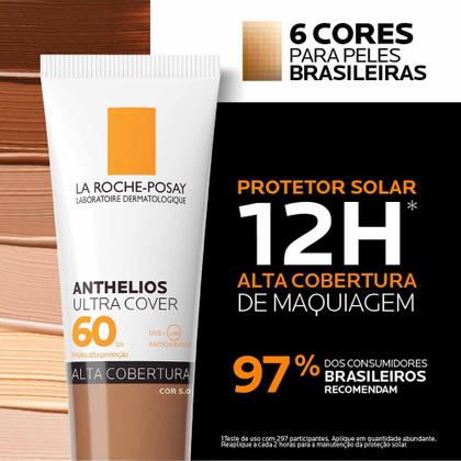 Imagem de Protetor Solar Facial com Cor Alta Cobertura e Toque Seco FPS 60 La Roche-Posay Anthelios Ultra Cover