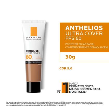 Imagem de Protetor Solar Facial com Cor Alta Cobertura e Toque Seco FPS 60 La Roche-Posay Anthelios Ultra Cover