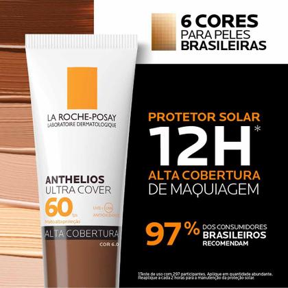 Imagem de Protetor Solar Facial com Cor Alta Cobertura e Toque Seco FPS 60 La Roche-Posay Anthelios Ultra Cover