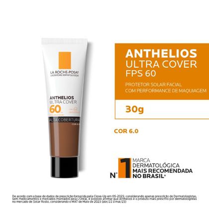 Imagem de Protetor Solar Facial com Cor Alta Cobertura e Toque Seco FPS 60 La Roche-Posay Anthelios Ultra Cover