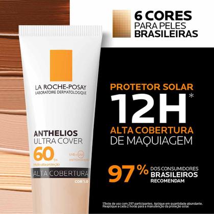 Imagem de Protetor Solar Facial com Cor Alta Cobertura e Toque Seco FPS 60 La Roche-Posay Anthelios Ultra Cover