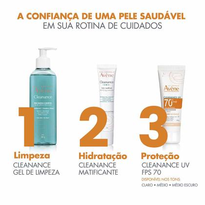 Imagem de Protetor Solar Facial Com Cor Antioleosidade Avène Cleanance UV FPS70