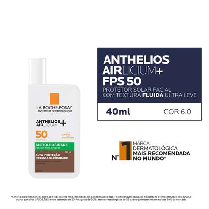 Imagem de Protetor Solar Facial com Cor La Roche-Posay Anthelios Airlicium+ Fluido FPS50