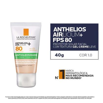Imagem de Protetor Solar Facial com Cor La Roche Posay Anthelios Airlicium+ FPS80