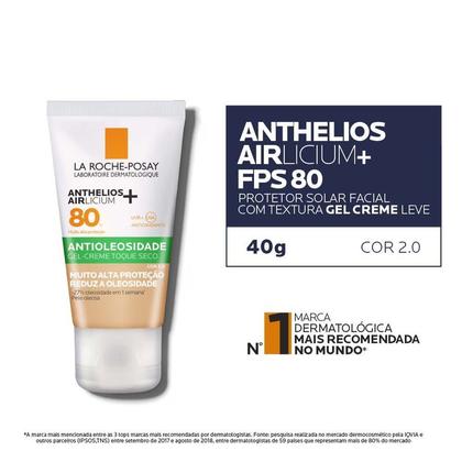 Imagem de Protetor Solar Facial com Cor La Roche Posay Anthelios Airlicium+ FPS80