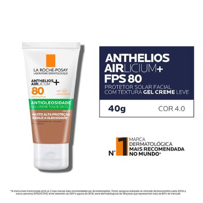 Imagem de Protetor Solar Facial com Cor La Roche Posay Anthelios Airlicium+ FPS80
