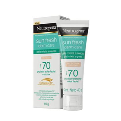 Imagem de Protetor Solar Facial Com Cor Neutrogena Derm Care Pele Clara FPS70 40g
