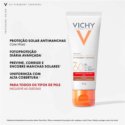 Imagem de Protetor Solar Facial com Cor Vichy Capital Soleil - UV Pigment Control FPS60