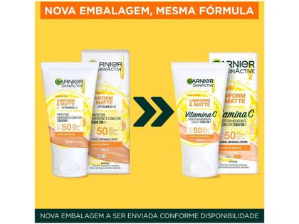 Imagem de Protetor Solar Facial Garnier Uniform & Matte - Vitamina C FPS 50 Cor Média 40g