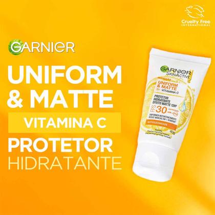 Imagem de Protetor Solar Facial Hidratante Garnier Uniform & Matte Vitamina C FPS30