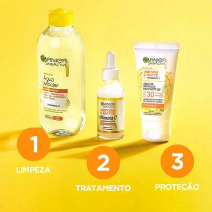 Imagem de Protetor Solar Facial Hidratante Garnier Uniform & Matte Vitamina C FPS30