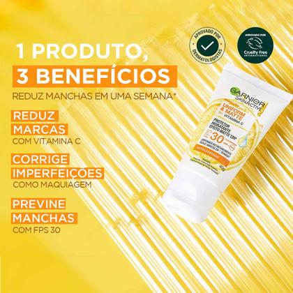 Imagem de Protetor Solar Facial Hidratante Garnier Uniform & Matte Vitamina C FPS30