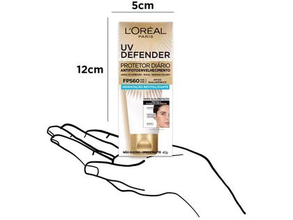 Imagem de Protetor Solar Facial Loreal Paris FPS 60 - UV Defender Hidratação Revitalizante 40g