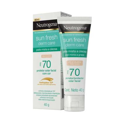 Imagem de Protetor Solar Facial Neutrogena FPS70 Sun Fresh Derm Care Pele Clara 40g