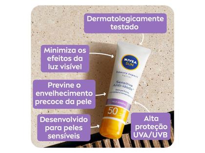 Imagem de Protetor Solar Facial Nivea Sun FPS 50  - Beauty Expert Sensitive 50g