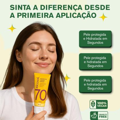 Imagem de Protetor Solar Facial Ricosol Toque Seco Oil-free Fps70 50g