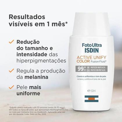 Imagem de Protetor Solar FotoUltra ISDIN Active Unify Color FPS99 50ml