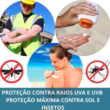 Imagem de Protetor Solar Fps 60 Com Ação Repelente 120ml Nutriex 1/3 UVA UVB Bloqueador Solar Fator 60 Creme P