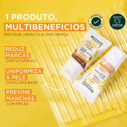Imagem de Protetor Solar Hidratante Facial com Vitamina C Garnier Skin FPS 50