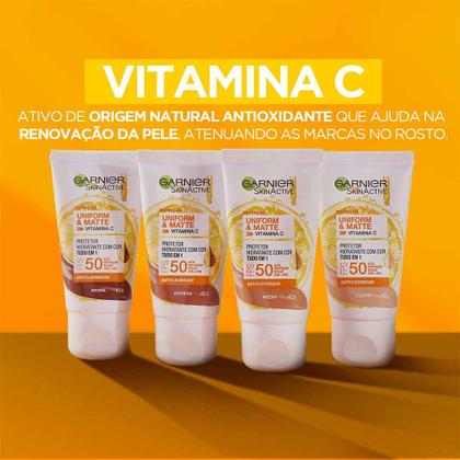 Imagem de Protetor Solar Hidratante Facial com Vitamina C Garnier Skin FPS 50