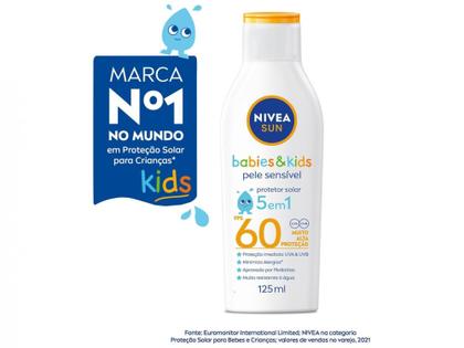 Imagem de Protetor Solar Infantil Corporal Nivea FPS 60 - Sun Kids & Babies Pele Sensível 125ml