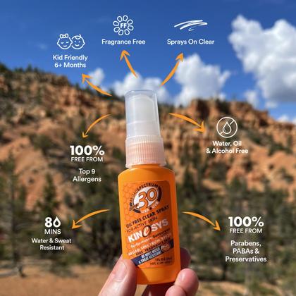 Imagem de Protetor solar KineSys KIDS Spray transparente sem fragrância SPF 30 30 ml