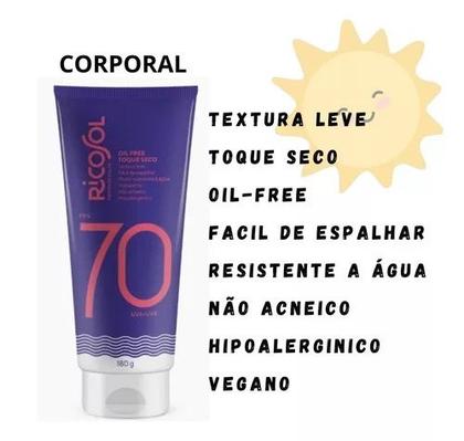 Imagem de Protetor Solar Kit Ricosol Corporal e Facial Fps 70 - Dahuer