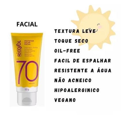 Imagem de Protetor Solar Kit Ricosol Corporal e Facial Fps 70 - Dahuer