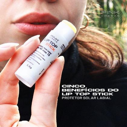 Imagem de Protetor Solar Labial, Pink Cheeks, Hidratante Resistente Agua FPS40 Lip Top Stick 5,5 G