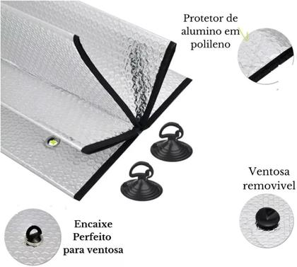 Imagem de Protetor Solar Parabrisa Parasol Carro Proteção Térmica Uv Painél Automotivo Dobrável Completo